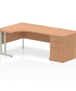 Impulse 1600mm Cantilever Left Crescent Desk Workstation