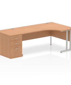 Impulse 1800mm Cantilever Right Crescent Desk Workstation