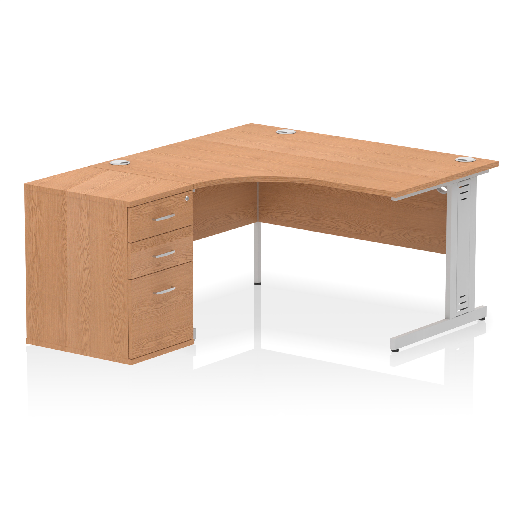Impulse 1400mm Cable Managed Left Crescent Desk Workstation - image 9