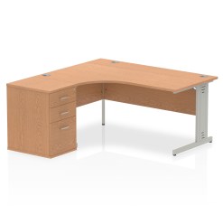 Impulse 1600mm Cable Managed Left Crescent Desk Workstation - image 9