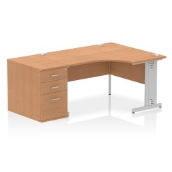 Impulse 1400mm Cable Managed Right Crescent Desk Workstation - image 10