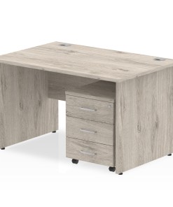 Impulse Panel End Straight Desk With Mobile Pedestal