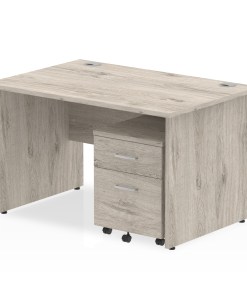 Impulse Panel End Straight Desk With Mobile Pedestal