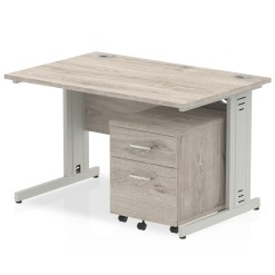 Impulse 1200mm Cable Managed Straight Desk With Mobile Pedestal - image 2