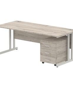Impulse 1800mm Cantilever Straight Desk With Mobile Pedestal