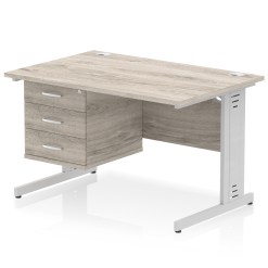 Impulse 1200mm Cable Managed Straight Desk With Single Fixed Pedestal - image 2