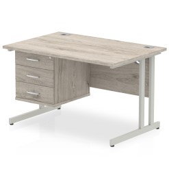 Impulse 1200mm Cantilever Straight Desk With Single Fixed Pedestal - image 2