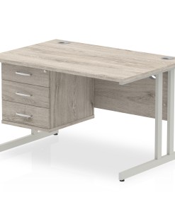 Impulse 1200mm Cantilever Straight Desk With Single Fixed Pedestal