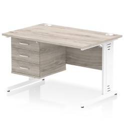 Impulse 1200mm Cable Managed Straight Desk With Single Fixed Pedestal - image 4