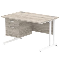 Impulse 1200mm Cantilever Straight Desk With Single Fixed Pedestal - image 3