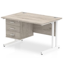 Impulse 1200mm Cantilever Straight Desk With Single Fixed Pedestal - image 4