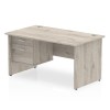 Impulse 1400mm Panel End Straight Desk With Single Fixed Pedestal