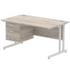 Impulse 1400mm Cantilever Straight Desk With Single Fixed Pedestal