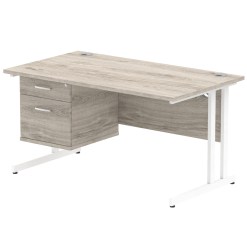 Impulse 1400mm Cantilever Straight Desk With Single Fixed Pedestal - image 3
