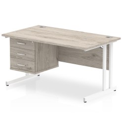 Impulse 1400mm Cantilever Straight Desk With Single Fixed Pedestal - image 4
