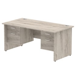 Impulse 1600mm Panel End Straight Desk With Two Fixed Pedestal - image 2