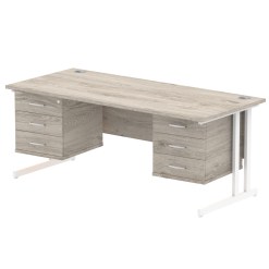 Impulse 1800mm Cantilever Straight Desk With Two Fixed Pedestal - image 6