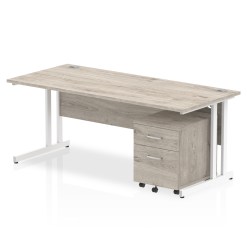 Impulse 1800mm Cantilever Straight Desk With Mobile Pedestal - image 4