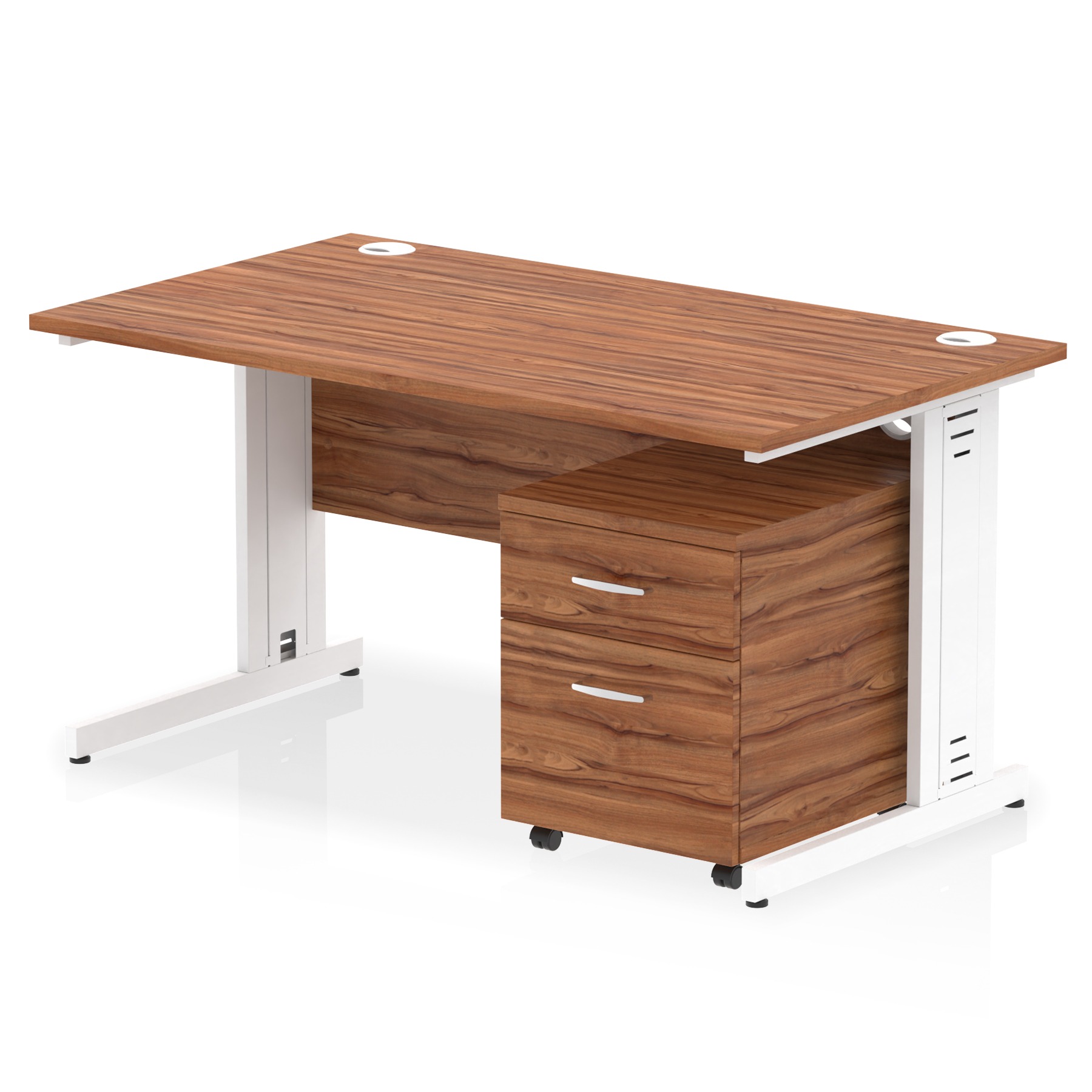 Impulse 1400mm Cable Managed Straight Desk With Mobile Pedestal - image 7