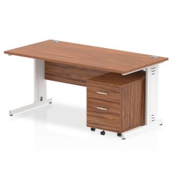 Impulse 1600mm Cable Managed Straight Desk With Mobile Pedestal - image 7