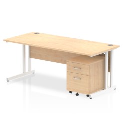 Impulse 1800mm Cantilever Straight Desk With Mobile Pedestal - image 6