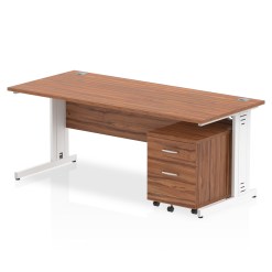 Impulse 1800mm Cable Managed Straight Desk With Mobile Pedestal - image 7