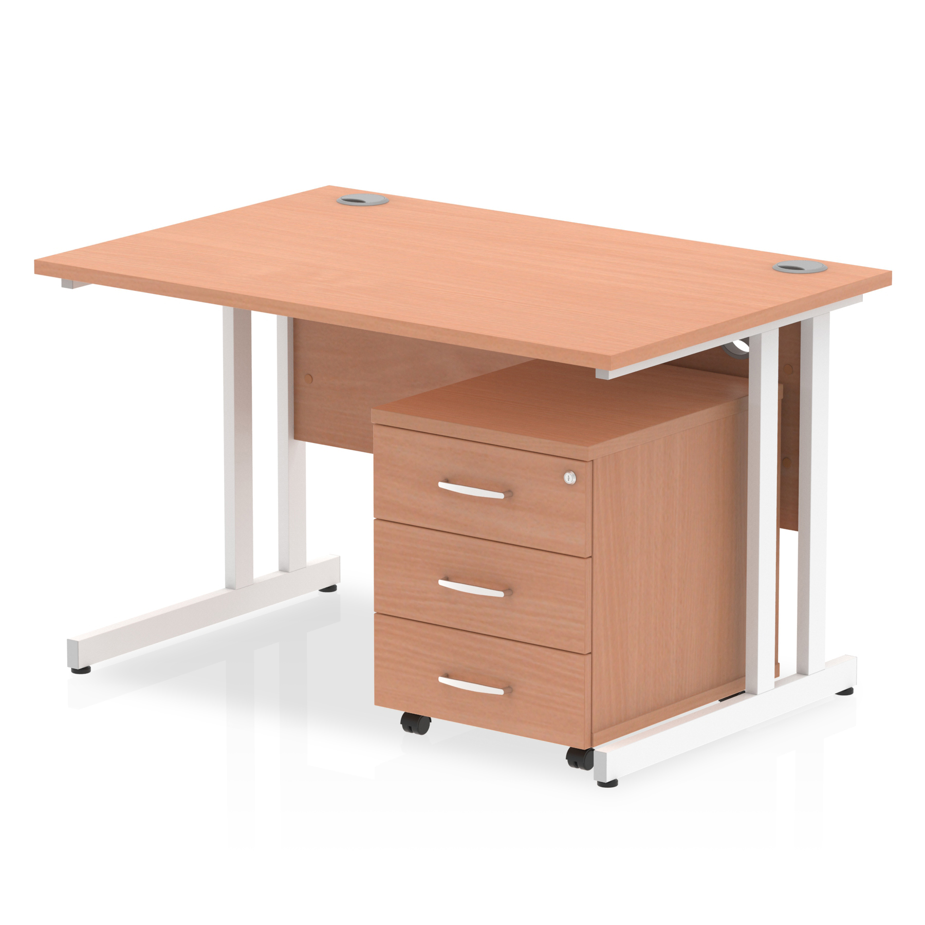 Impulse 1200mm Cantilever Straight Desk With Mobile Pedestal - image 9