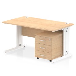 Impulse 1400mm Cable Managed Straight Desk With Mobile Pedestal - image 10