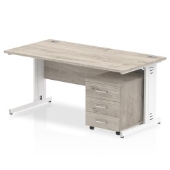 Impulse 1600mm Cable Managed Straight Desk With Mobile Pedestal - image 9