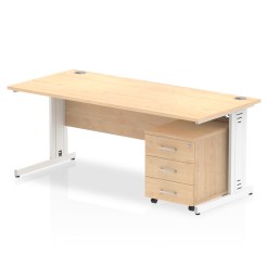 Impulse 1800mm Cable Managed Straight Desk With Mobile Pedestal - image 10