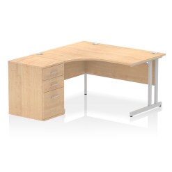Impulse 1400mm Cantilever Left Crescent Desk Workstation - image 2