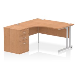 Impulse 1400mm Cantilever Left Crescent Desk Workstation - image 3