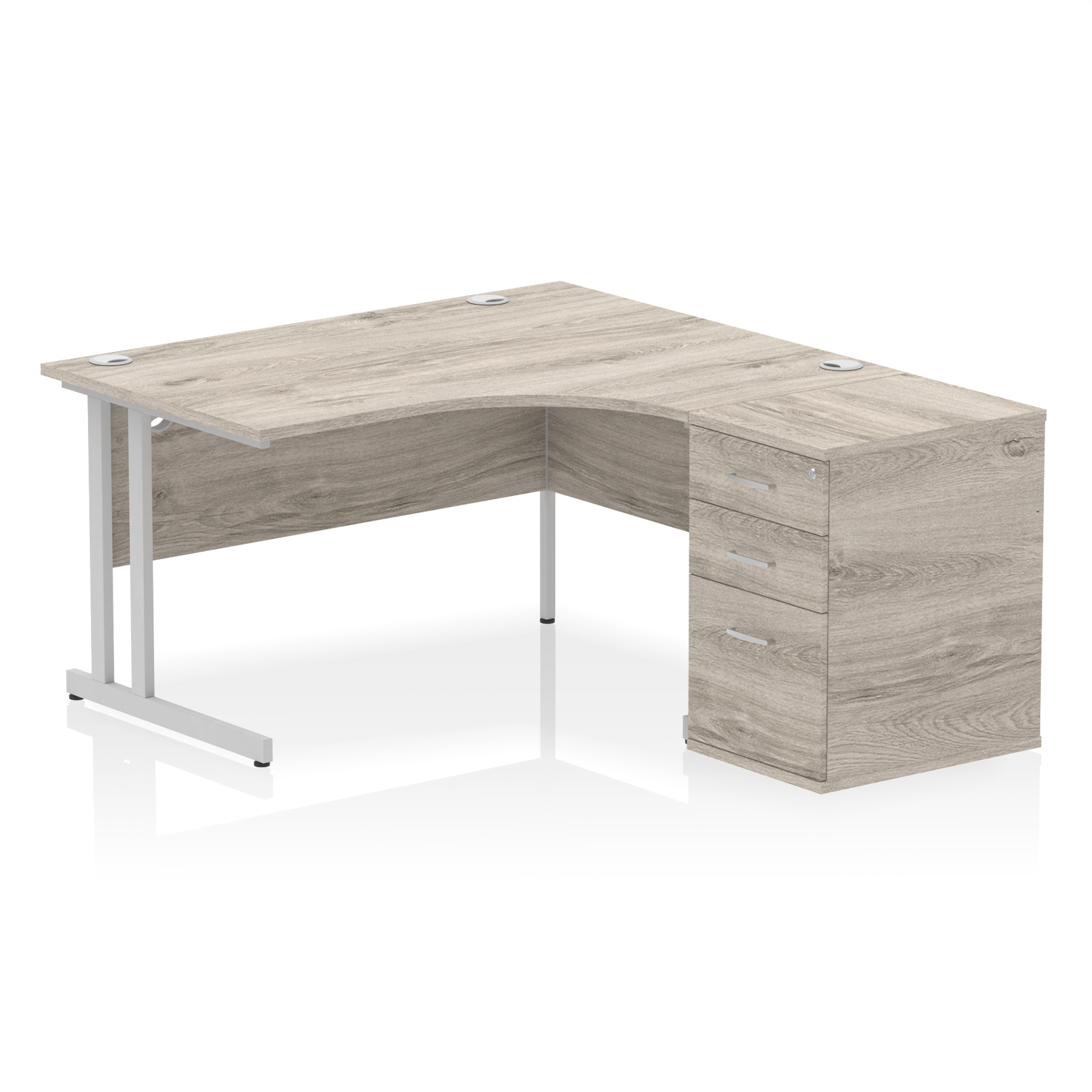 Impulse 1400mm Cantilever Right Crescent Desk Workstation - image 6