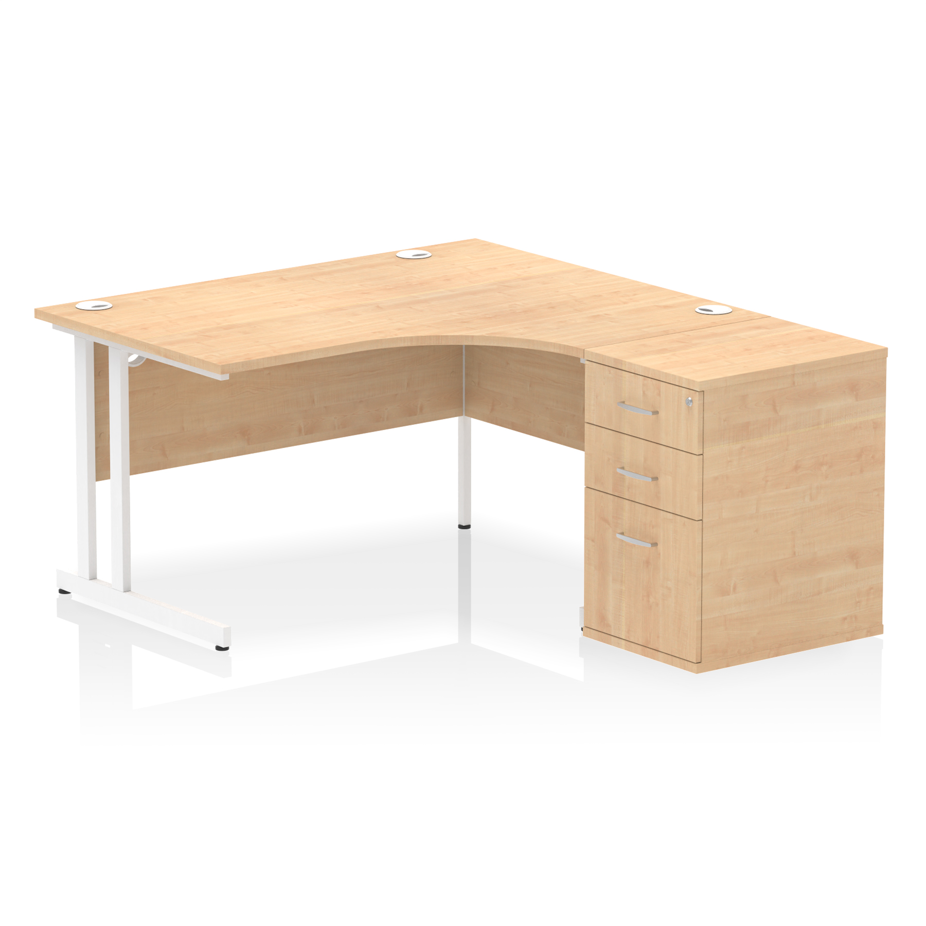 Impulse 1400mm Cantilever Right Crescent Desk Workstation - image 8