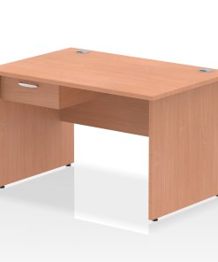 Impulse Panel End Straight Desk Frame With Single One Drawer Fixed Pedestal