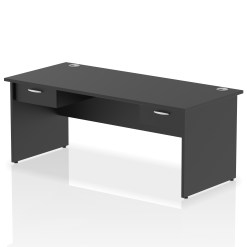 Impulse Panel End Straight Desk Frame With Two One Drawer Fixed Pedestals - image 9