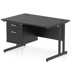 Impulse 1200mm Cantilever Straight Desk With Single Fixed Pedestal - image 6