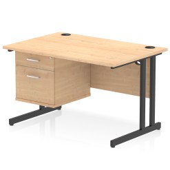 Impulse 1200mm Cantilever Straight Desk With Single Fixed Pedestal - image 9