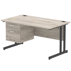 Impulse 1400mm Cantilever Straight Desk With Single Fixed Pedestal - image 7