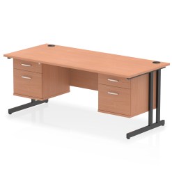 Impulse 1800mm Cantilever Straight Desk With Two Fixed Pedestal - image 7