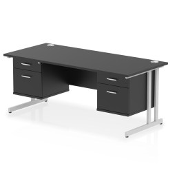 Impulse 1800mm Cantilever Straight Desk With Two Fixed Pedestal - image 10
