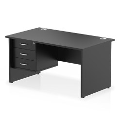 Impulse 1400mm Panel End Straight Desk With Single Fixed Pedestal - image 4