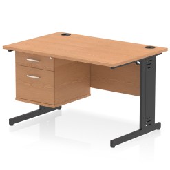 Impulse 1200mm Cable Managed Straight Desk With Single Fixed Pedestal - image 10