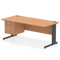 Impulse 1800mm Cable Managed Straight Desk With Single Fixed Pedestal - image 10