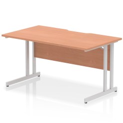 Impulse Scalloped Edge 1400mm Straight Desk Cantilever Leg - image 2