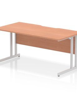 Impulse Scalloped Edge 1600mm Straight Desk Cantilever Leg