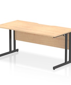Impulse Scalloped Edge 1600mm Straight Desk Cantilever Leg