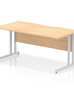 Impulse Scalloped Edge 1600mm Straight Desk Cantilever Leg