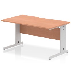 Impulse Scalloped Edge 1400mm Straight Desk Cable Managed Leg - image 2