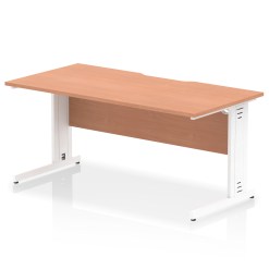 Impulse Scalloped Edge 1600mm Straight Desk Cable Managed Leg - image 3